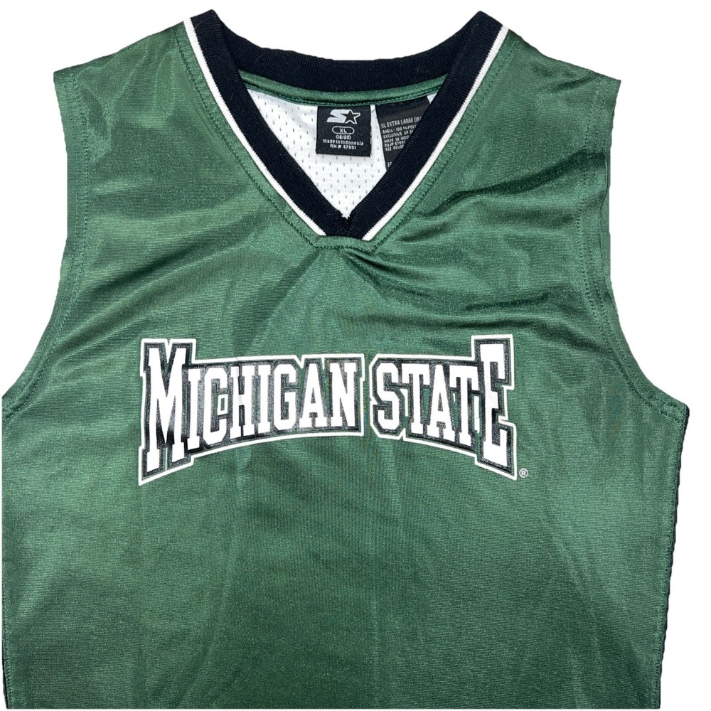 Starter Michigan State Spartans Green Sleeveless Jersey Tank XL 18/20 NCAA - Picture 2 of 9